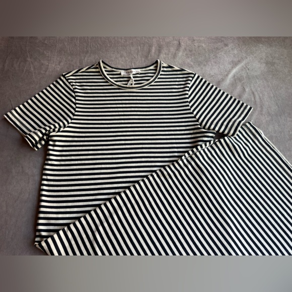 Frame Denim Black and White Striped Tee - Picture 6 of 10